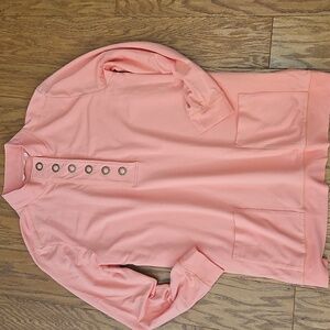 Soft Surroundings Women's Lakshmi Pullover Cotton Blend Coral Tunic Size L